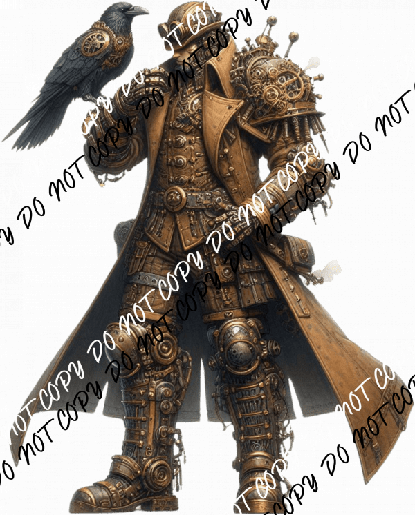 Steampunk Raven Engineer DTF Transfer - We Print U Press DTF Transfers