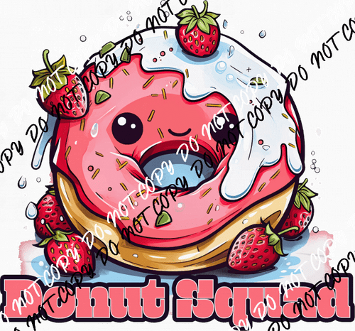 Strawberry Donut, Donut Squad DTF Transfer - We Print U Press DTF Transfers