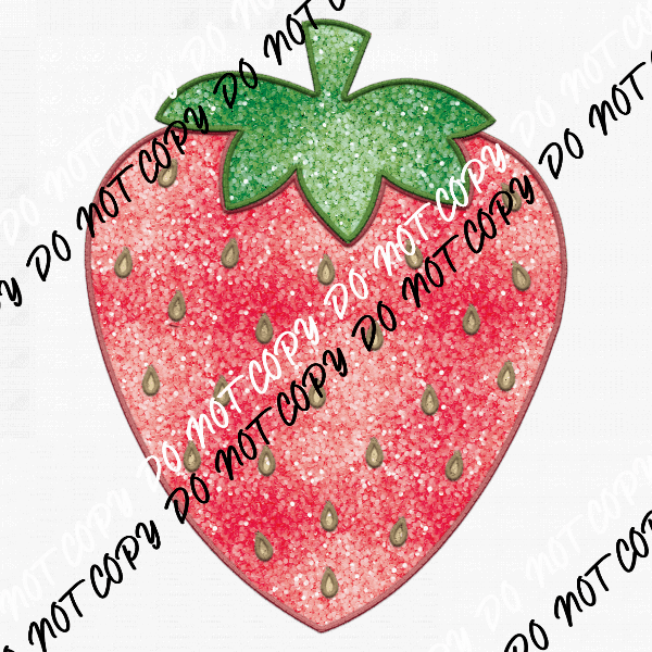 Strawberry faux sequin DTF Transfer - We Print U Press DTF Transfers