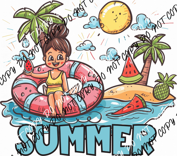 Summer Fun Beach DTF Transfer - We Print U Press DTF Transfers