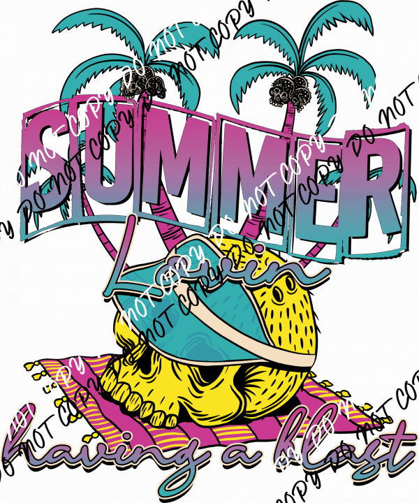 Summer Lovin Skull DTF Transfer - We Print U Press DTF Transfers