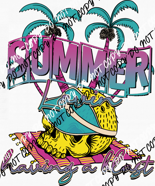 Summer Lovin Skull DTF Transfer - We Print U Press DTF Transfers