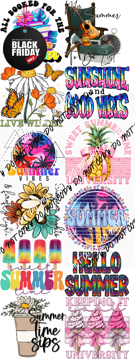 Summer Premade Bundle Gang Sheet - We Print U Press DTF Transfers