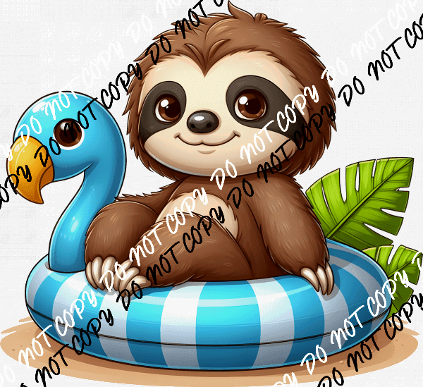 Summer Sloth on Tube DTF Transfer - We Print U Press DTF Transfers