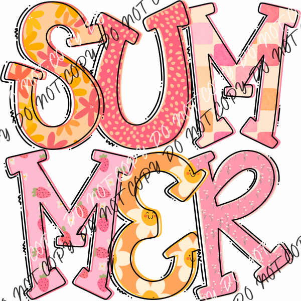 Summer Strawberries DTF Transfer RTP DTF Transfers