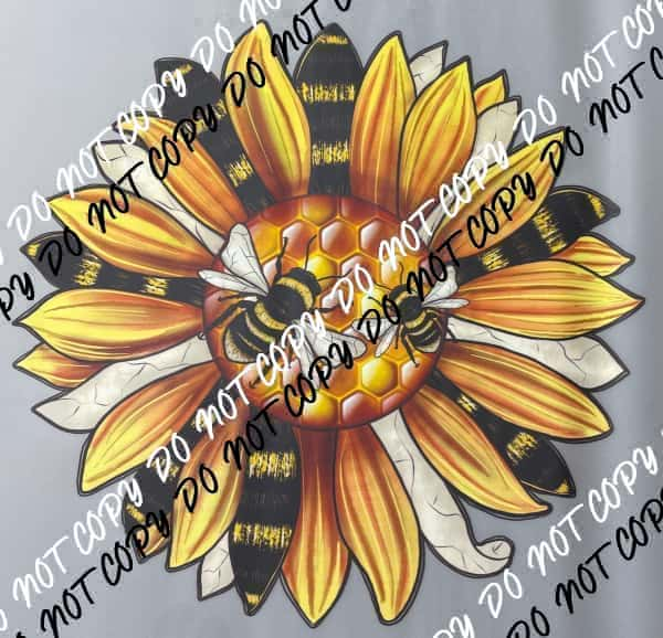 Summer Sunflower with Bees DTF Transfer - We Print U Press DTF Transfers