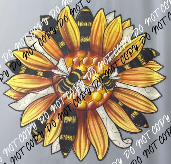 Summer Sunflower with Bees DTF Transfer - We Print U Press DTF Transfers