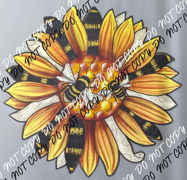 Summer Sunflower with Bees DTF Transfer - We Print U Press DTF Transfers