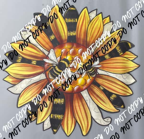 Summer Sunflower with Bees DTF Transfer - We Print U Press DTF Transfers