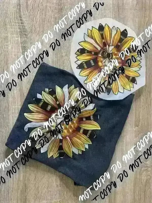 Summer Sunflower with Bees DTF Transfer - We Print U Press DTF Transfers