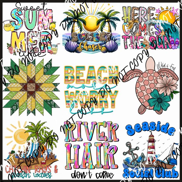 SUMMER TIME MINI UV TRANSFER BUNDLE - We Print U Press DTF Transfers