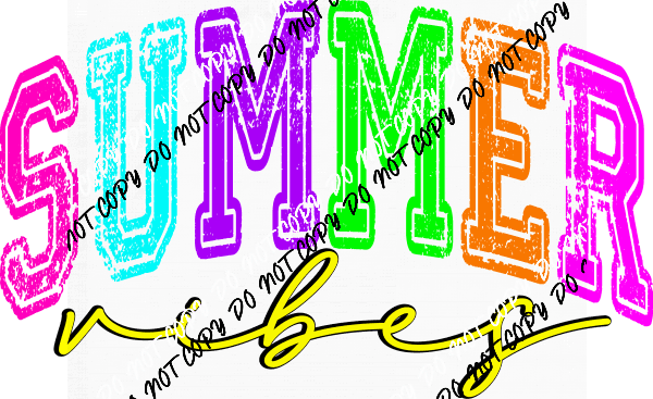 Summer Vibes Bright Distressed DTF Transfer - We Print U Press DTF Transfers