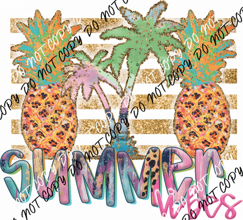 Summer Vibes Glitter DTF Transfer - We Print U Press DTF Transfers