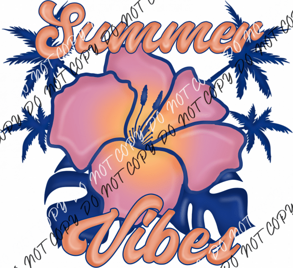 Summer Vibes Hibiscus Dtf Transfer Rtp Transfers