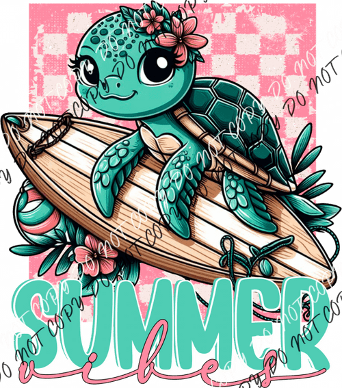 Summer Vibes Turtle Dtf Transfer Rtp Transfers