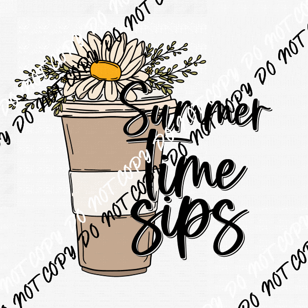 Summertime Sips DTF Transfer - We Print U Press DTF Transfers