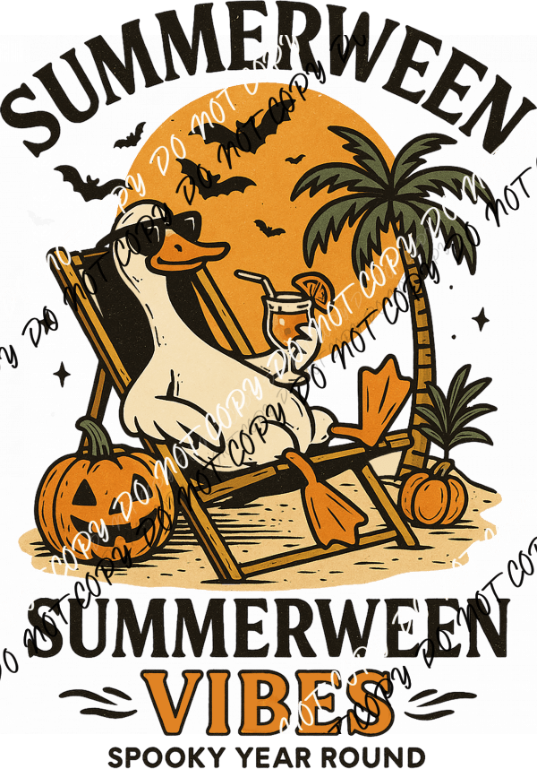Summerween Vibes Duck DTF Transfer - We Print U Press DTF Transfers
