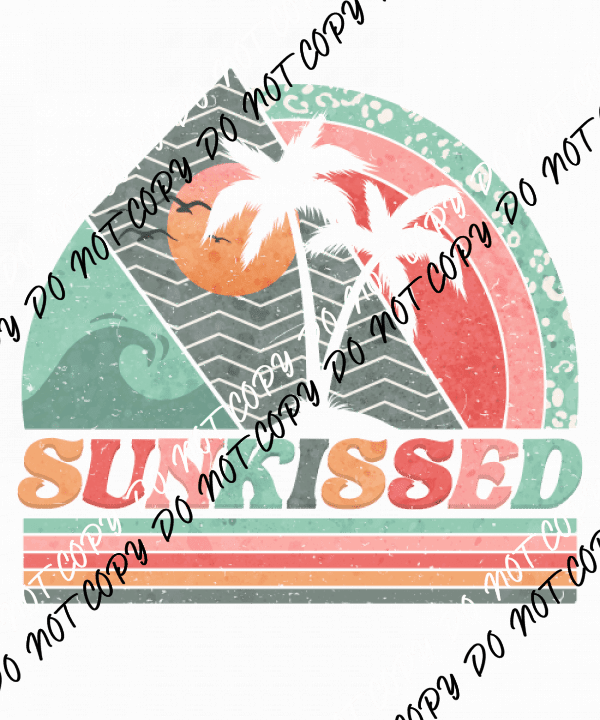 Sun Kissed Palm Trees Waves DTF Transfer - We Print U Press DTF Transfers