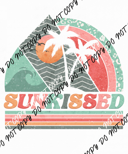 Sun Kissed Palm Trees Waves DTF Transfer - We Print U Press DTF Transfers