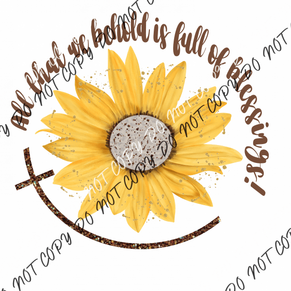 Sunflower And Faux Glitter Cross Dtf Transfer Rtp Transfers