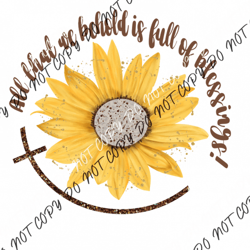 Sunflower And Faux Glitter Cross Dtf Transfer Rtp Transfers