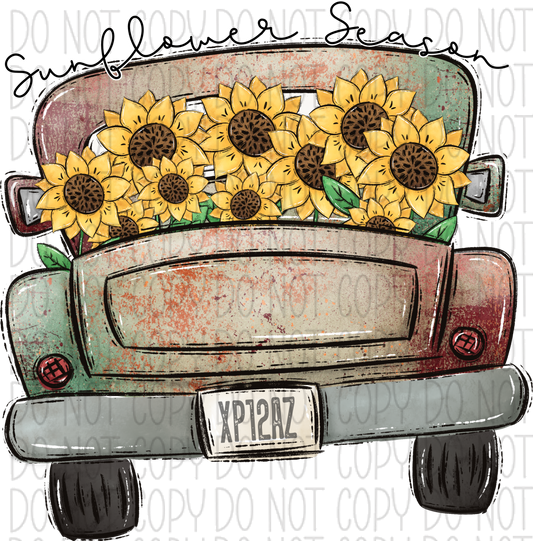 Sunflower Season Truck Dtf Transfer Transfers