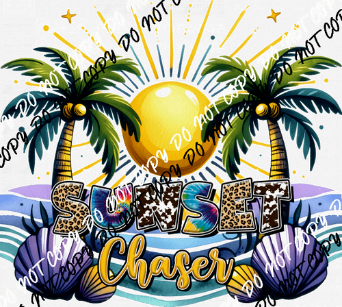 Sunset Chaser Palm Tree Scene DTF Transfer - We Print U Press DTF Transfers