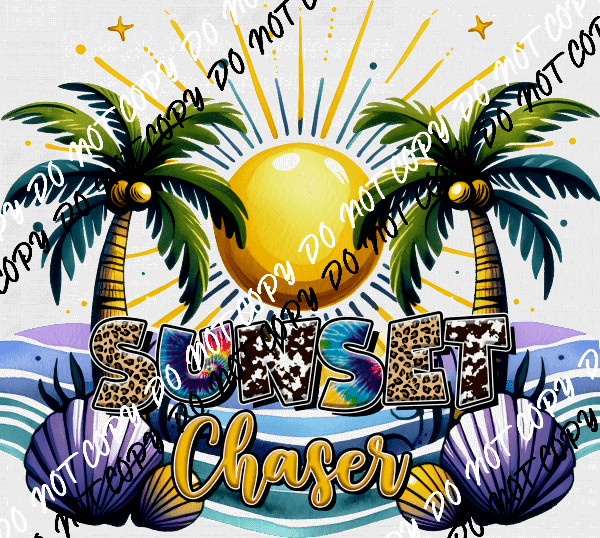 Sunset Chaser Palm Tree Scene DTF Transfer - We Print U Press DTF Transfers