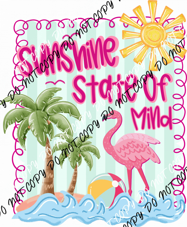 Sunshine State of Mind Colorful Doodle DTF Transfer - We Print U Press DTF Transfers