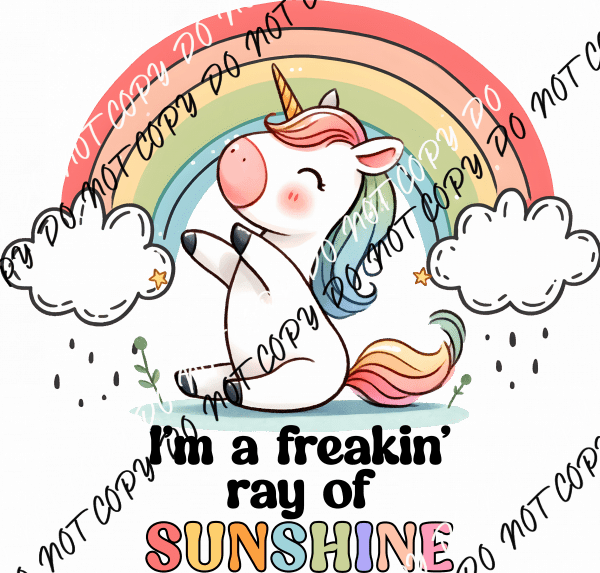 Sunshine Unicorn DTF Transfer - We Print U Press DTF Transfers