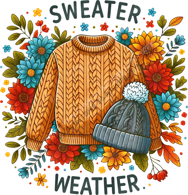 Sweater Weather Floral DTF Transfer RTP DTF Transfers