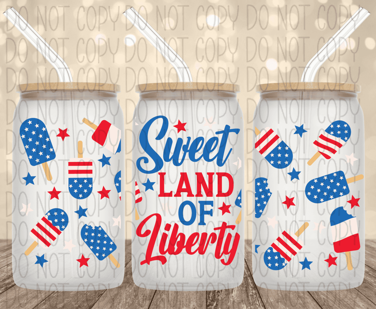 Sweet Land Of Liberty 16 Oz Glass Can