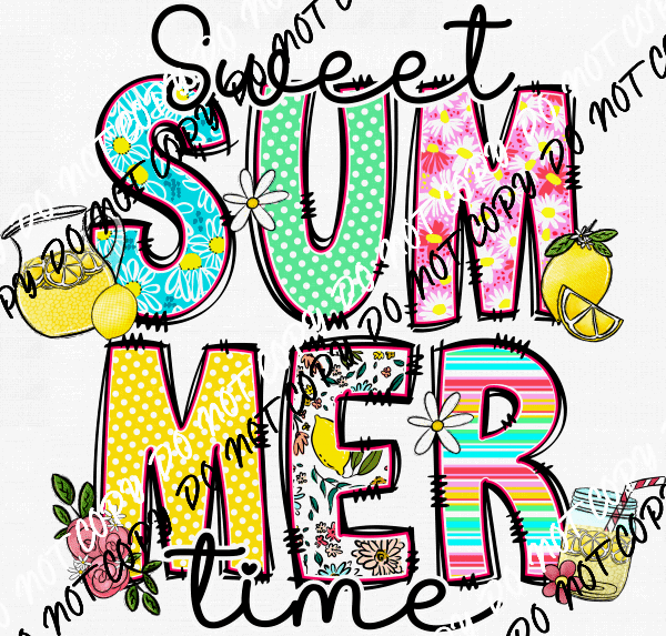 Sweet Summer Time Lemonade DTF Transfer - We Print U Press DTF Transfers