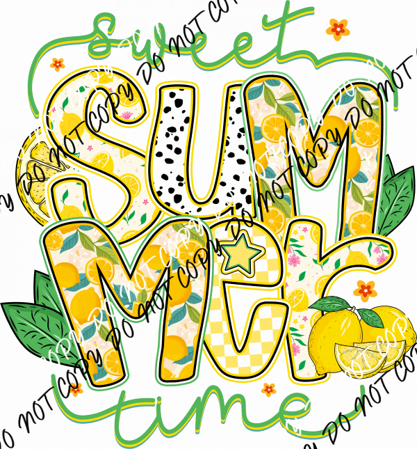 SWEET SUMMER TIME YELLOW LEMONS DTF TRANSFERS - We Print U Press DTF Transfers