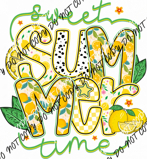 SWEET SUMMER TIME YELLOW LEMONS DTF TRANSFERS - We Print U Press DTF Transfers