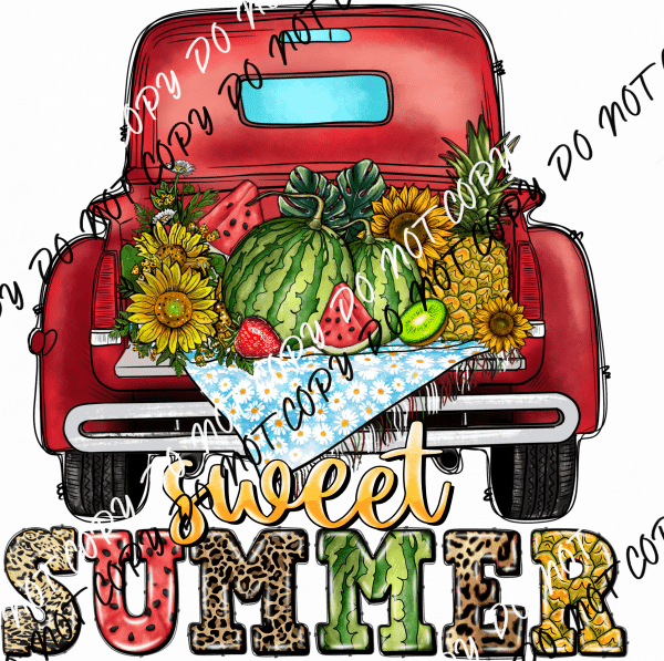 Sweet Summer Truck DTF Transfer - We Print U Press DTF Transfers