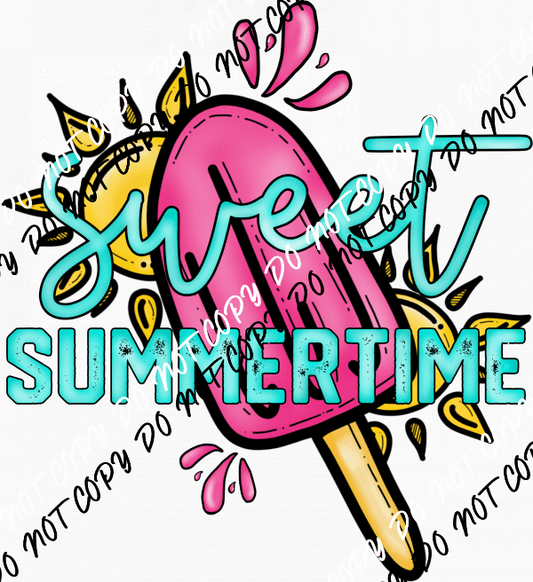 Sweet Summertime Pink Popsicle DTF Transfer - We Print U Press DTF Transfers