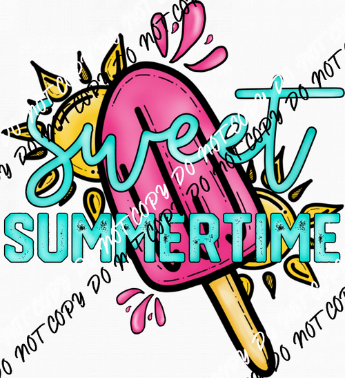Sweet Summertime Pink Popsicle DTF Transfer - We Print U Press DTF Transfers
