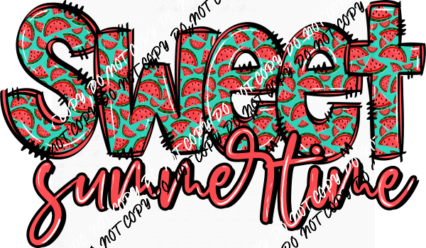 Sweet Summertime Watermelon Print DTF Transfer - We Print U Press DTF Transfers