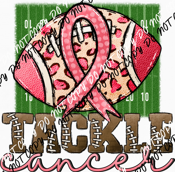 Tackle Cancer Pink Football DTF Transfer - We Print U Press DTF Transfers