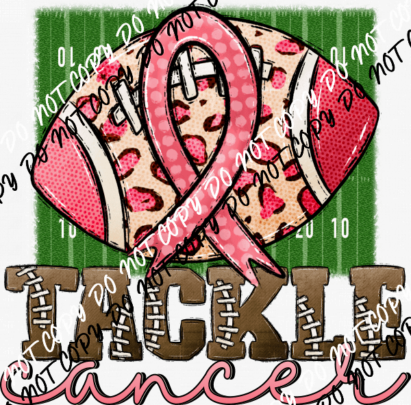 Tackle Cancer Pink Football DTF Transfer - We Print U Press DTF Transfers