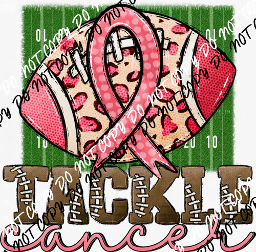 Tackle Cancer Pink Football DTF Transfer - We Print U Press DTF Transfers