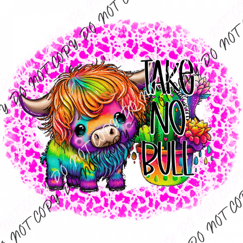 Take No Bull Rainbow Dtf Transfer