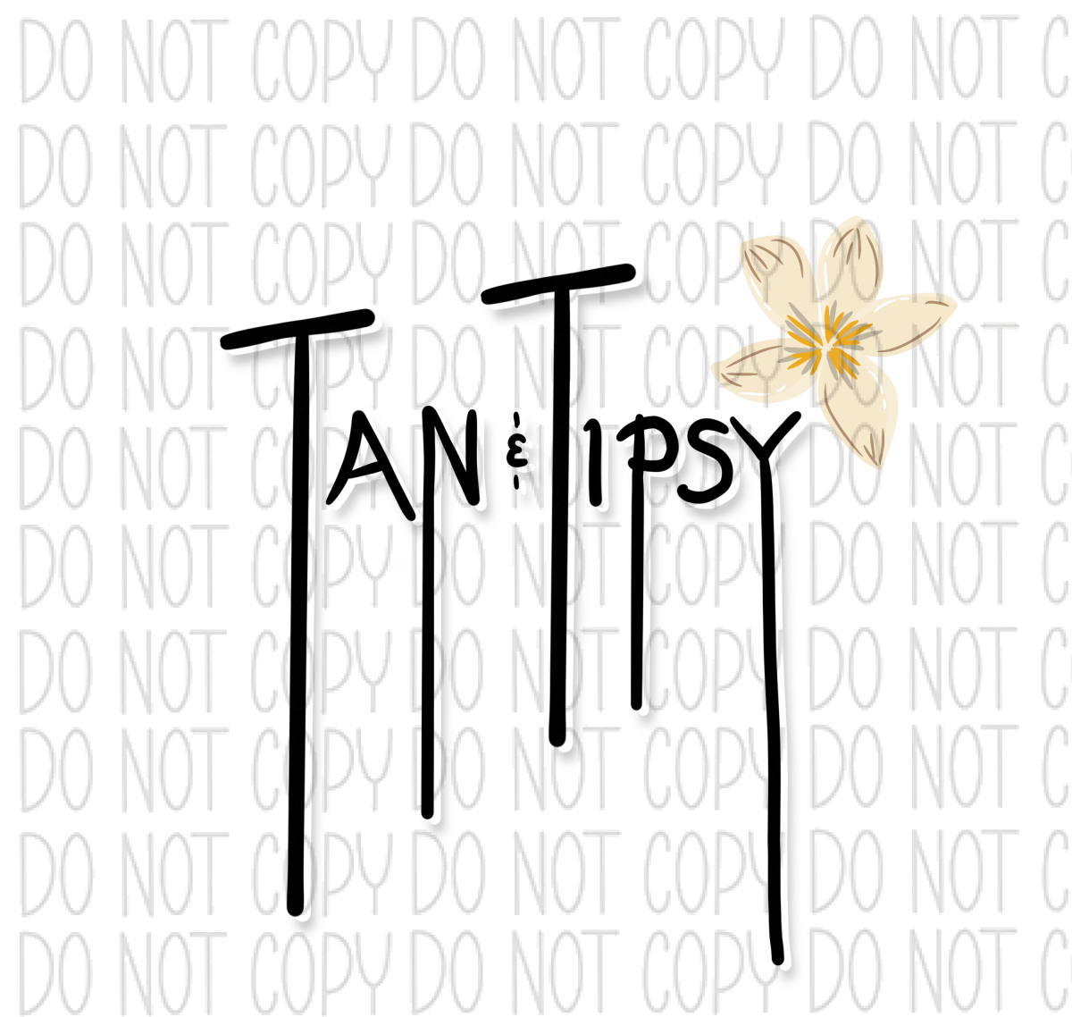 Tan & Tipsy Flower Dtf Transfer