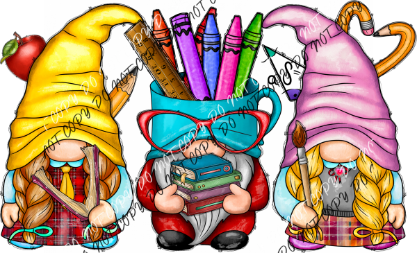 Teacher Gnome Trio Dtf Transfer