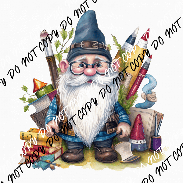 Teacher Gnome with Pencils DTF Transfer - We Print U Press DTF Transfers