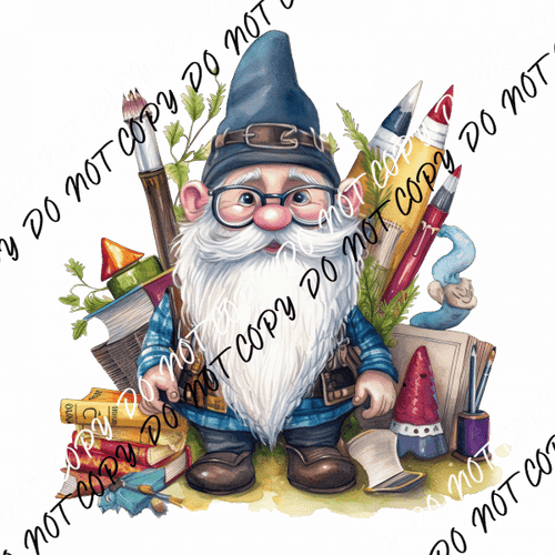 Teacher Gnome with Pencils DTF Transfer - We Print U Press DTF Transfers