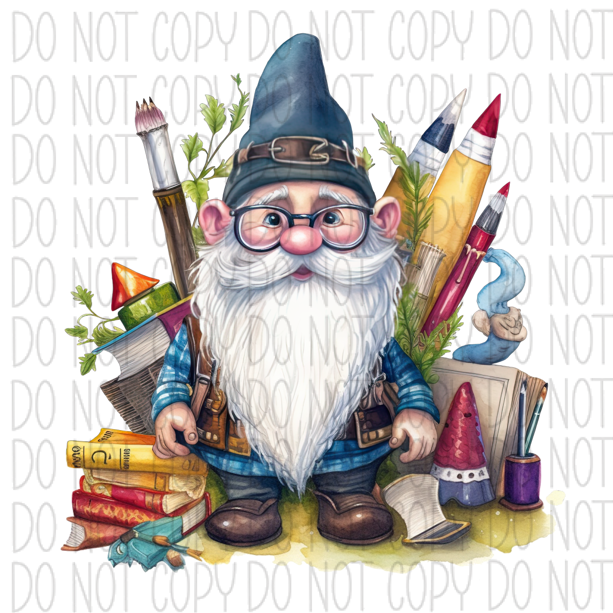 Teacher Gnome With Pencils Dtf Transfer Transfers