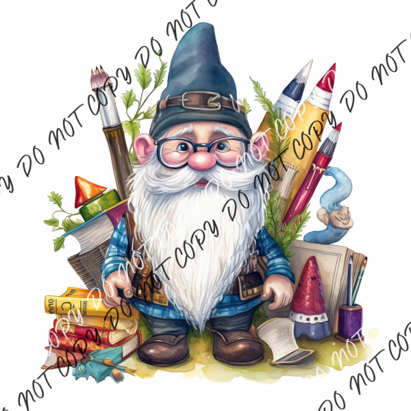 Teacher Gnome With Pencils Dtf Transfer Transfers