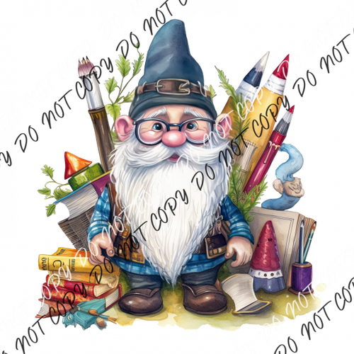 Teacher Gnome With Pencils Dtf Transfer Transfers